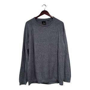 Prana Men's Marled Blue Long Sleeved Lightweight Sweater Crew Neck Size L